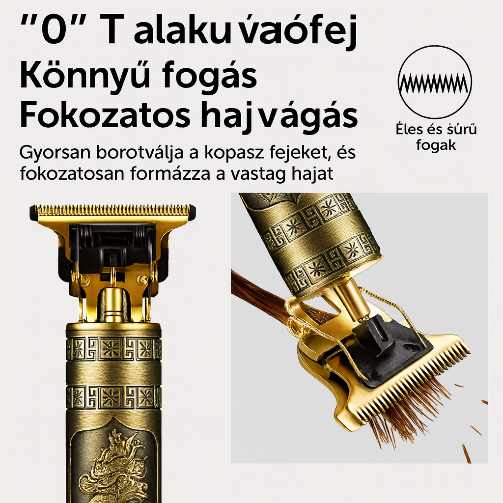 Professzionális ezüst színű mini hajvágó – Precíziós, erőteljes és elegáns