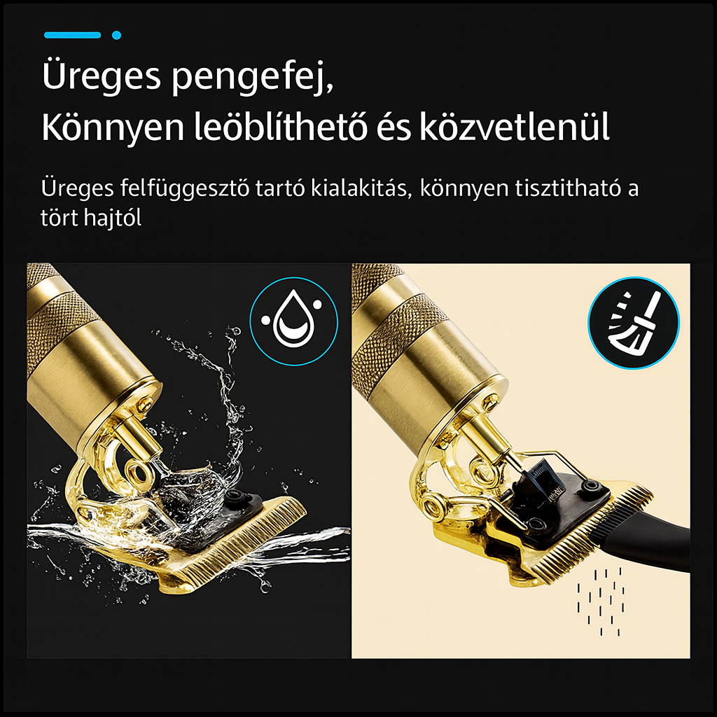 Professzionális ezüst színű mini hajvágó – Precíziós, erőteljes és elegáns