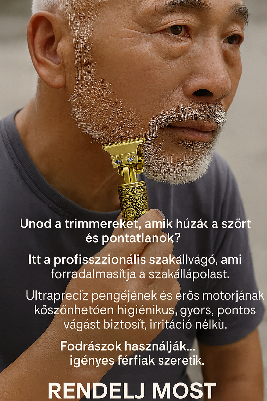 Professzionális ezüst színű mini hajvágó – Precíziós, erőteljes és elegáns